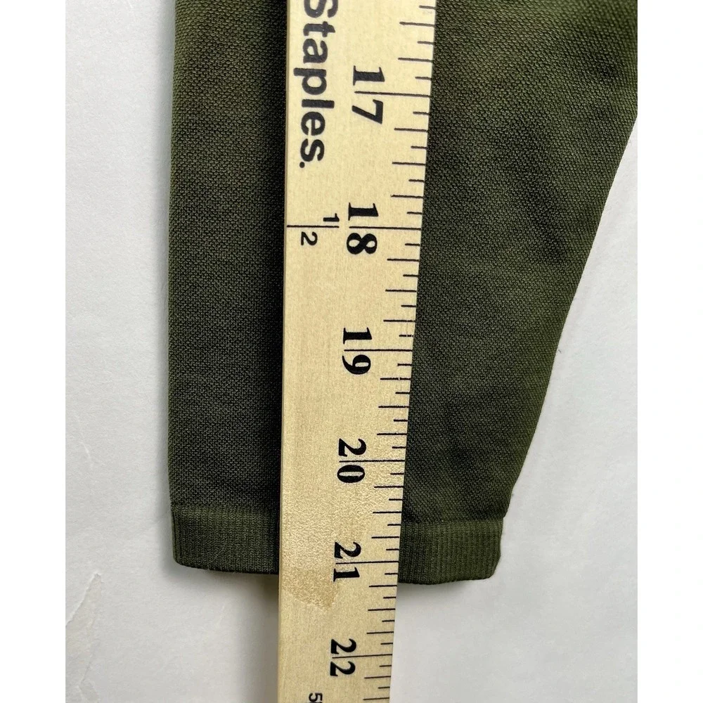 Offline By Aerie Olive Green Cropped Sidewalk Seamless Long Sleeve‎ Sz XL - Picture 3 of 8